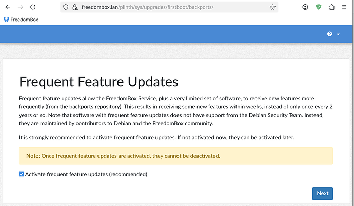 1 - Turn on Frequent Feature Updates