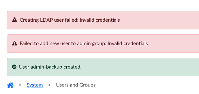 Screenshot - add user called admin-backup